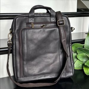 New Le Donne Genuine Leather Laptop Briefcase Messenger Shoulder Bag
